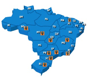 mapa dos clientes da is2 por estado